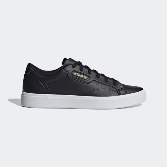 adidas Shoes - Adidas Sleek Black Leather Shoes- Size 8